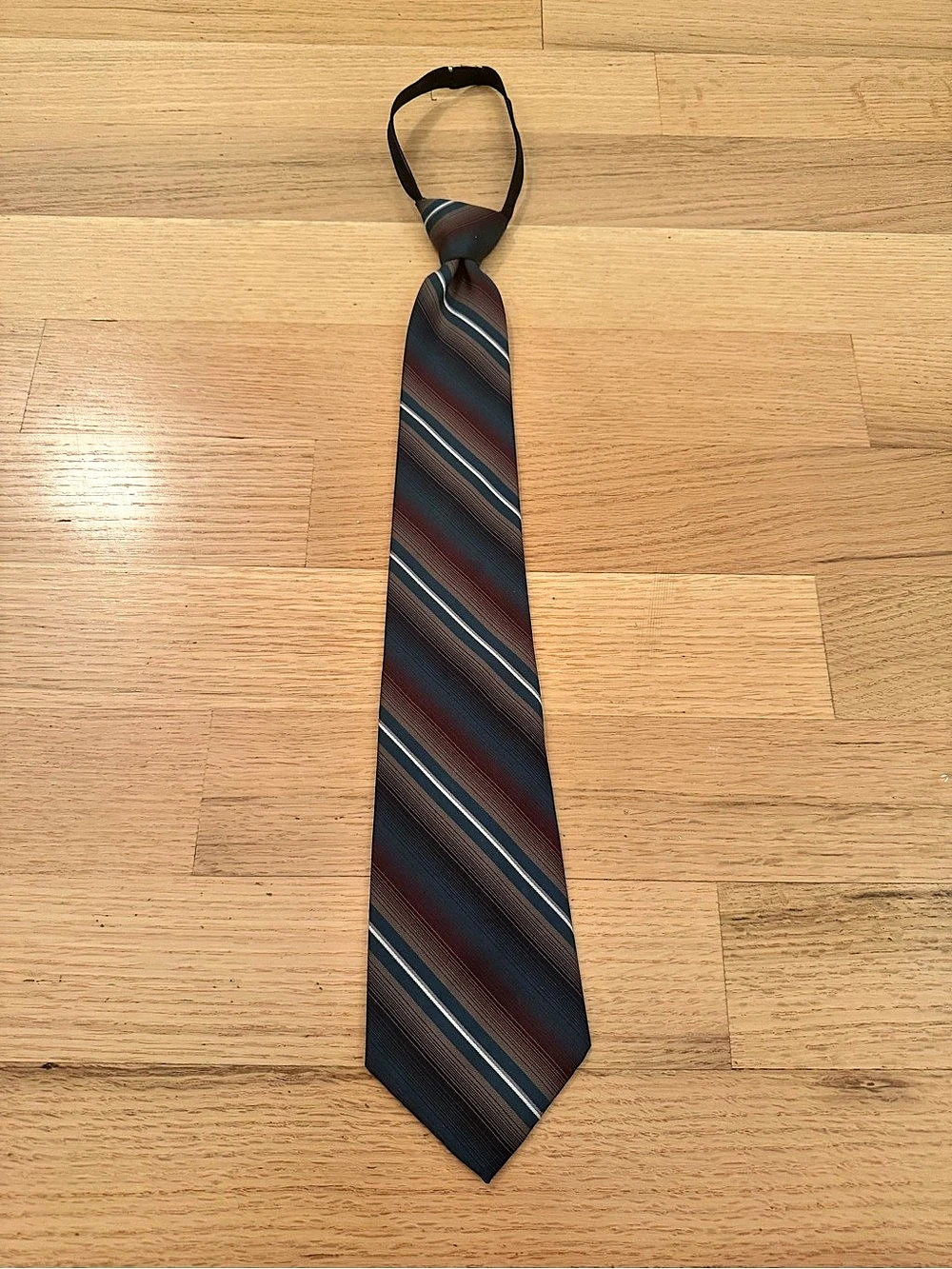 Club Classics Striped Zipper Tie in Blue & Black Brand New